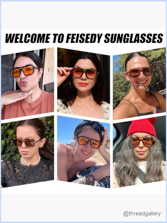 Vintage Square 70s Flat Aviator Sunglasses Women Men Classic Retro Stylish UV400